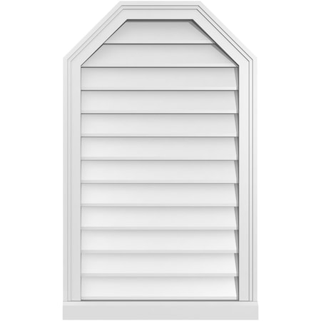 Ekena Millwork Octagonal Top Surface Mount PVC Gable Vent w/ 2"W x 2"P Brickmould Sill Frame, 22"W x 36"H GVPOT22X3603SN